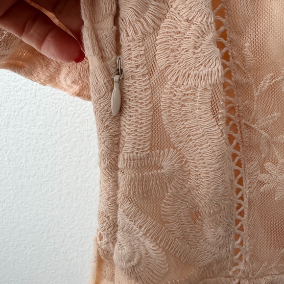 Free People Mountain Laurel Lace Embroidered Dress Boho Cottagecore Ivory Sz 6 - Picture 7 of 10